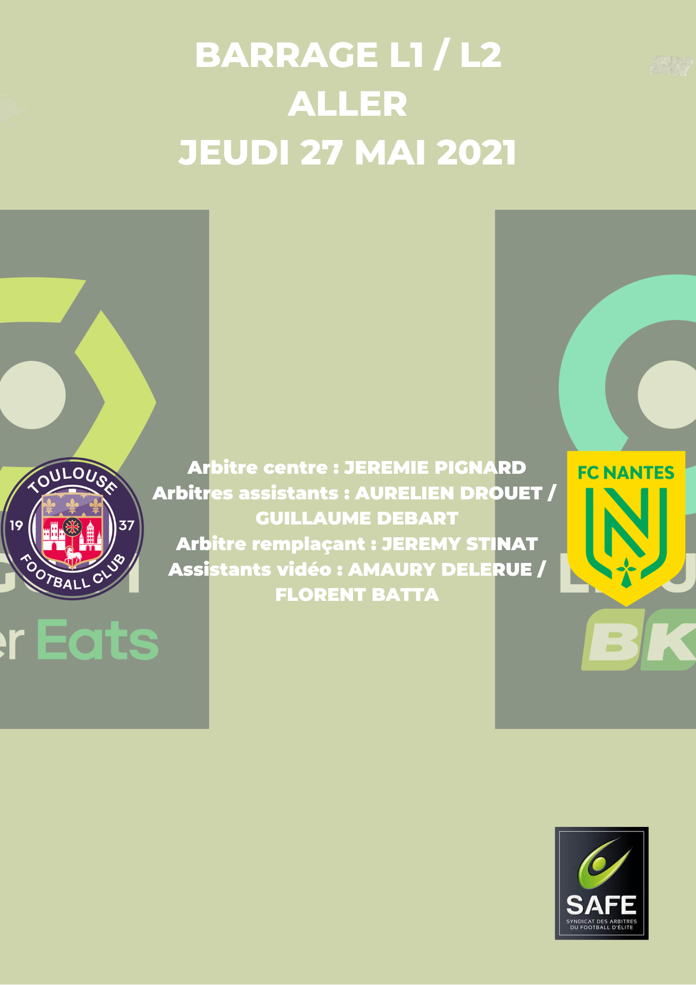 Désignations Barrages Ligue 1 - Ligue 2